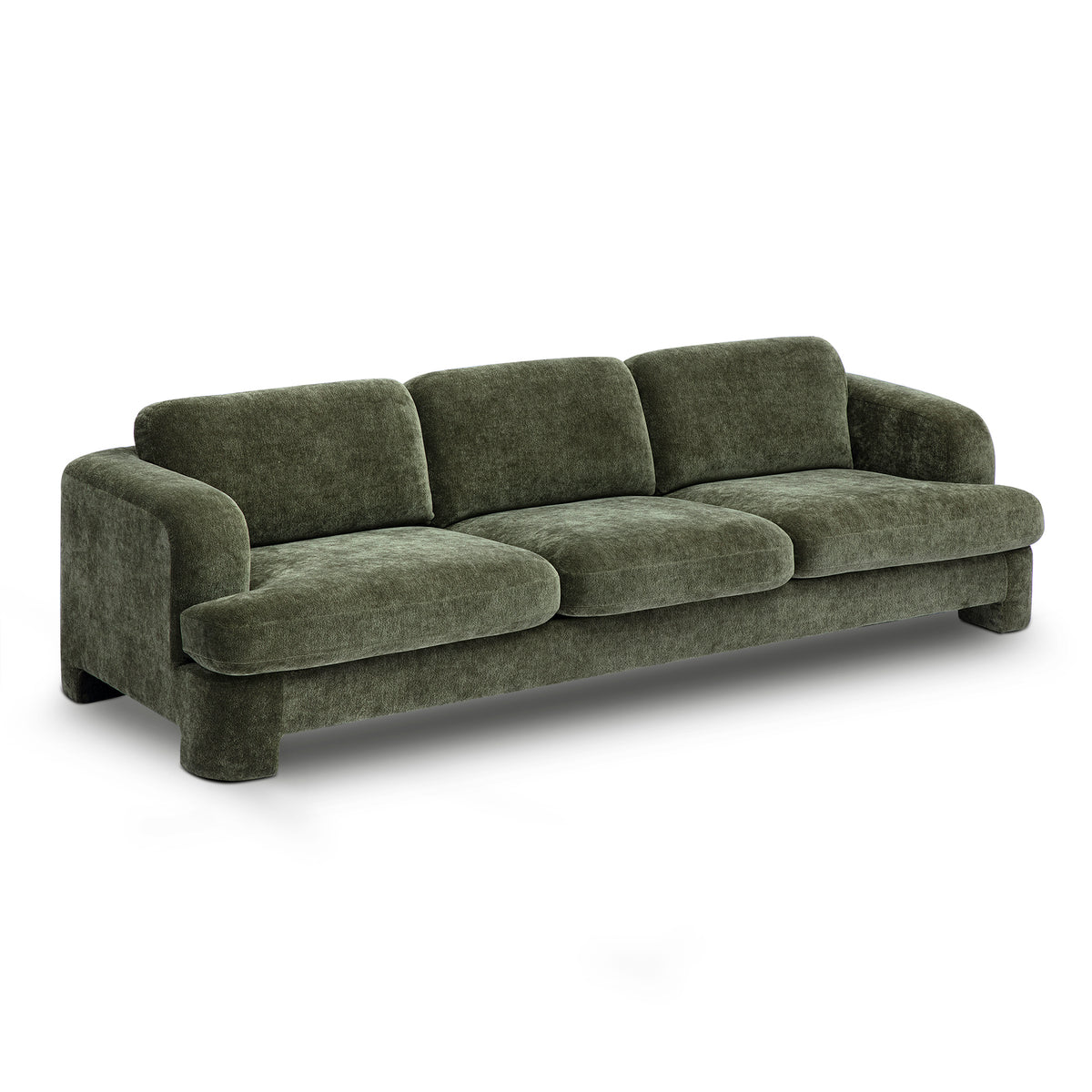 Halsey 102" Textured Fabric Sofa - Green - Image 3