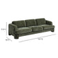 Halsey 102" Textured Fabric Sofa - Green - Image 7