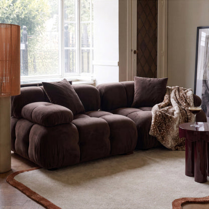 Calliope 79" Modular Loveseat - Dark Brown - Image 1