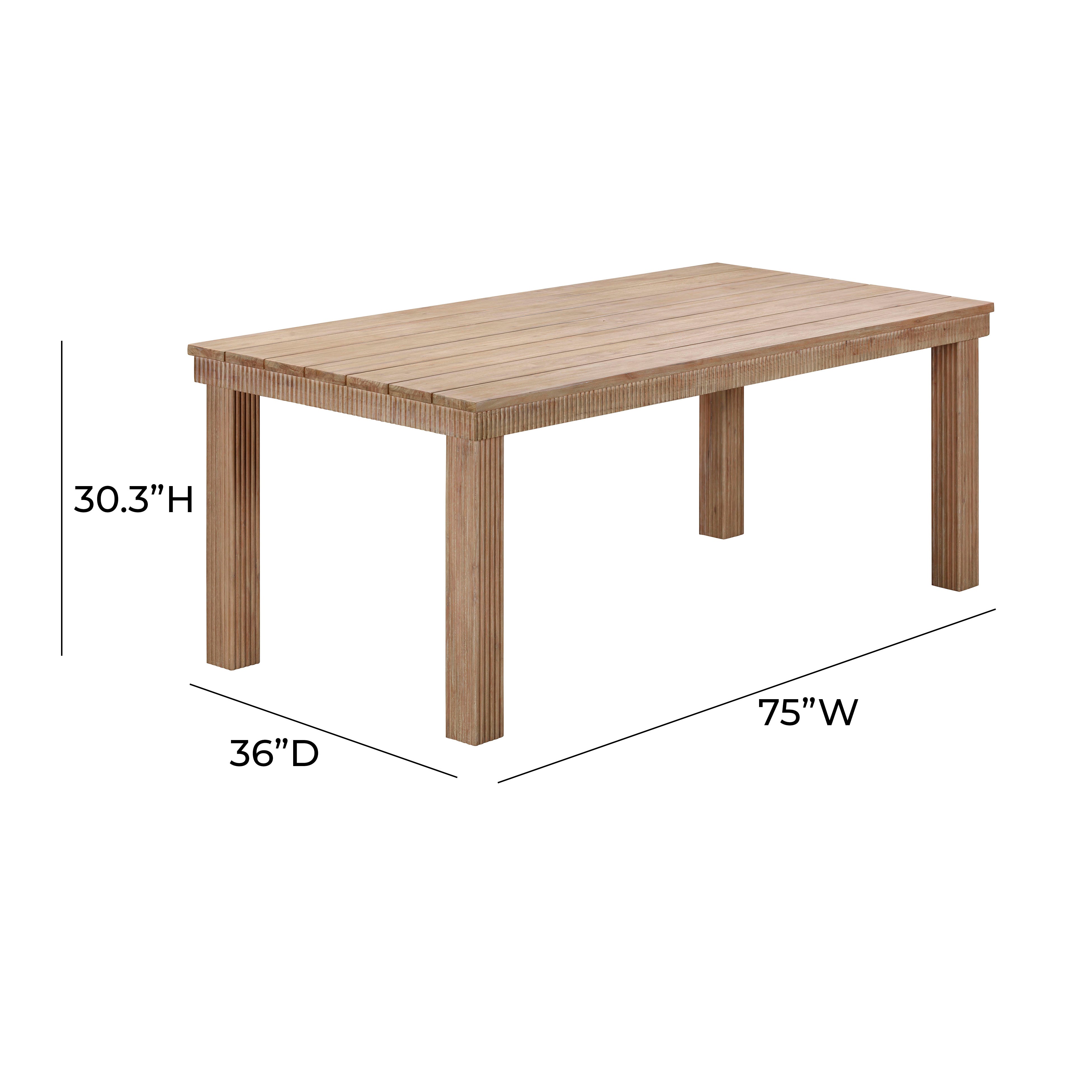 Cassie Natural Outdoor Rectangular Dining Table (75