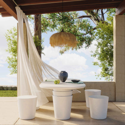 Margot 83" Light Grey Faux Plaster Indoor/Outdoor Concrete Oval Dining Table - Default Title - Image 1
