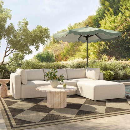 Hangover Cream Performance Fabric Outdoor Modular Corner Chair - Default Title - Image 1