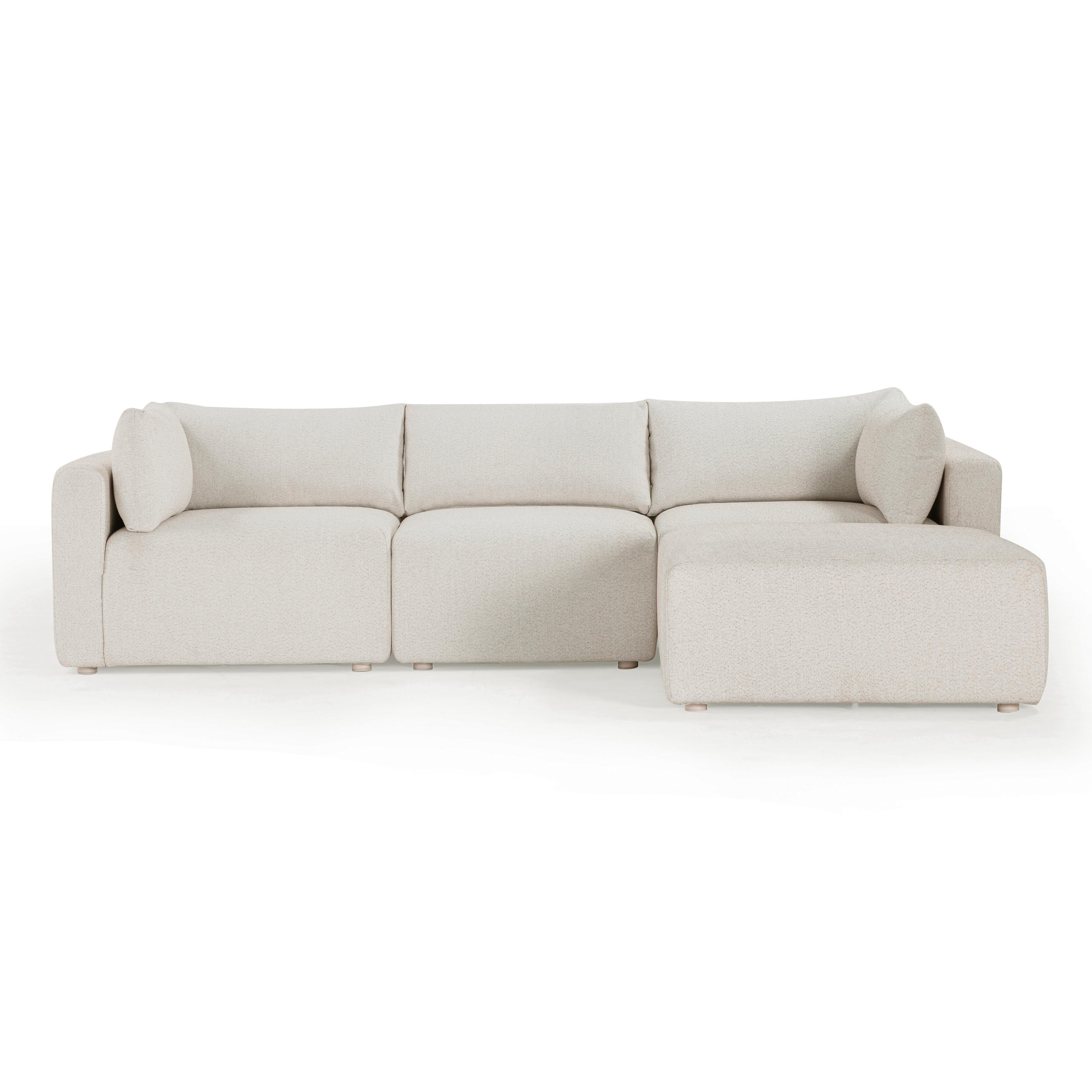 Hangover 4-Piece Cream Outdoor Modular Sectional | TOV Furniture