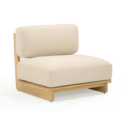 Reavan Cream Performance Fabric Outdoor Lounge Chair - Image 1