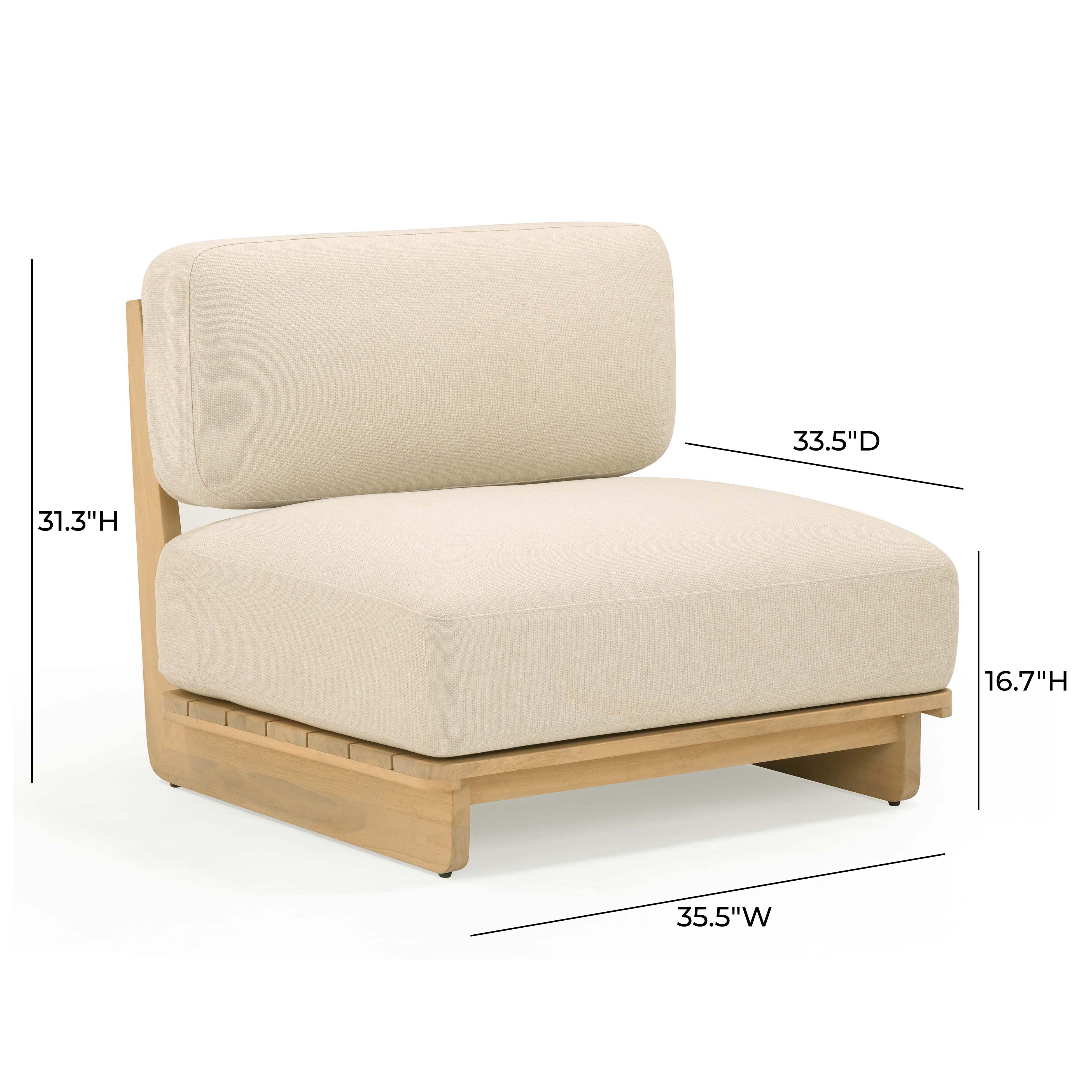 Reavan Cream Performance Fabric Outdoor Lounge Chair | TOV Furniture