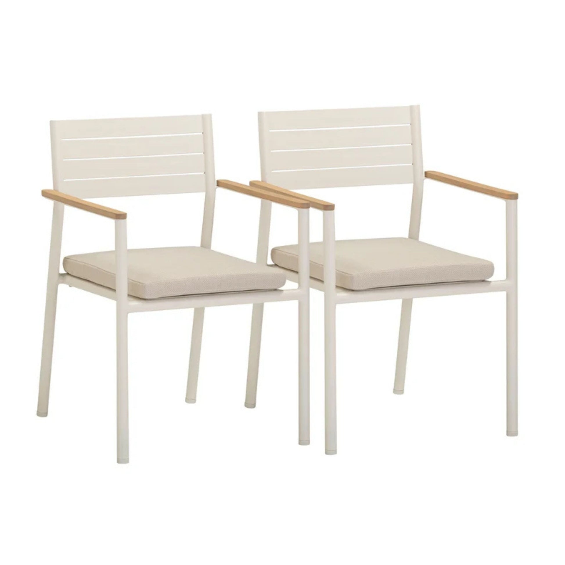 Sardinia Cream Performance Fabric Outdoor Dining Chair - Set of 2 - Image 1