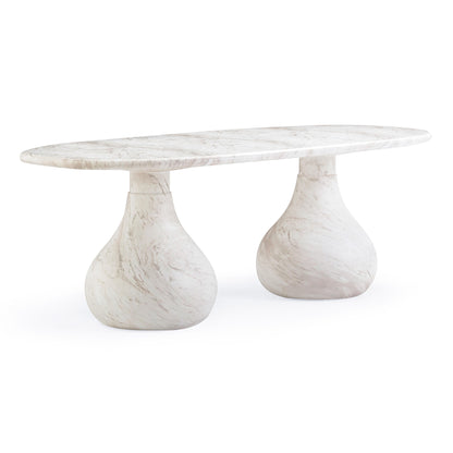 Smooch 87" Concrete Indoor/Outdoor Dining Table - White - Image 1