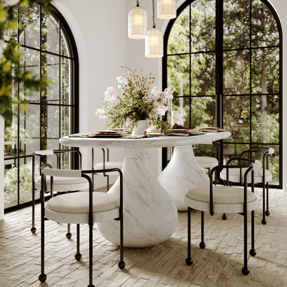 Smooch 87" Concrete Indoor/Outdoor Dining Table - White - Image 1