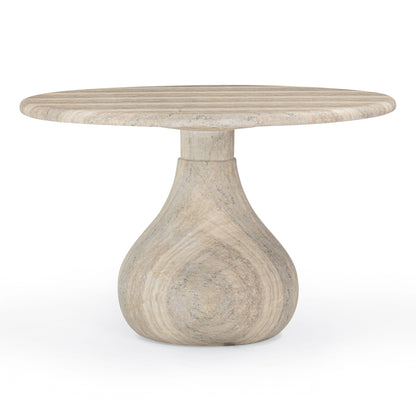 Smooch 47" Concrete Indoor/Outdoor Round Dining Table - Travertine - Image 1