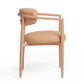 Annika Textured Contract-Grade Fabric Outdoor Dining Arm Chair - Peach - Image 4