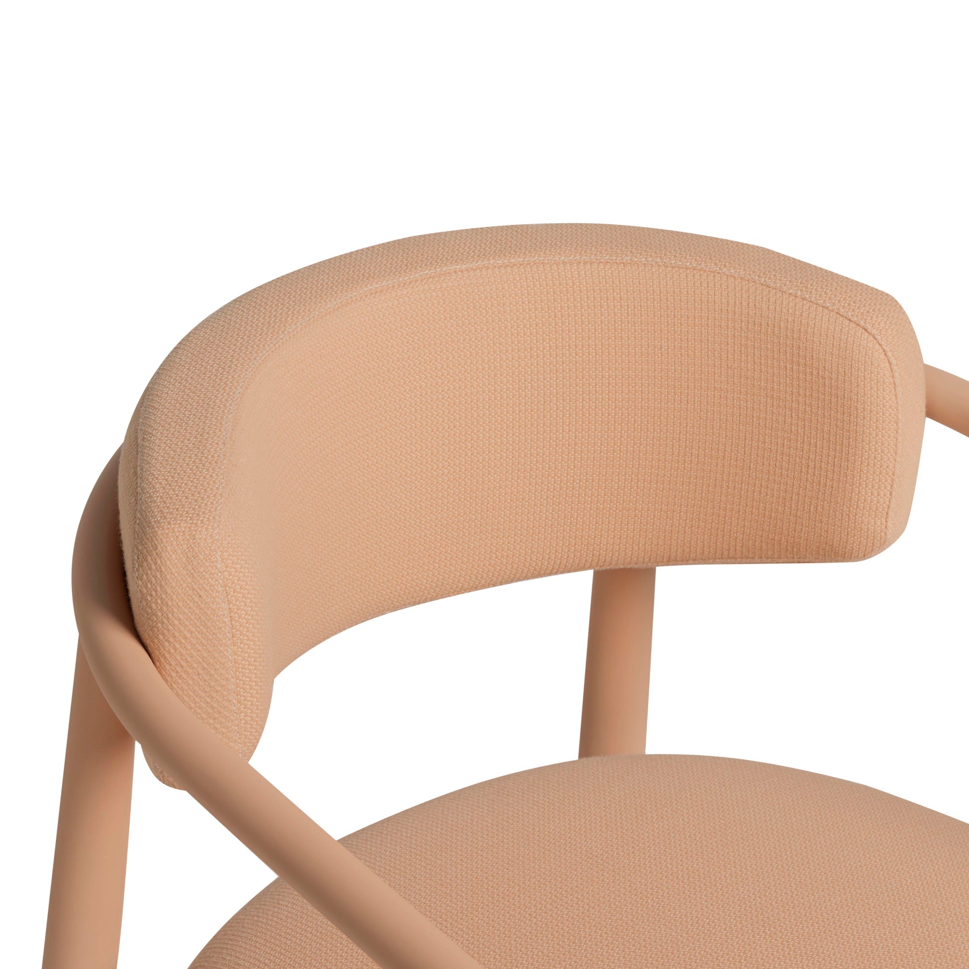 Annika Textured Contract-Grade Fabric Outdoor Dining Arm Chair - Peach - Image 6