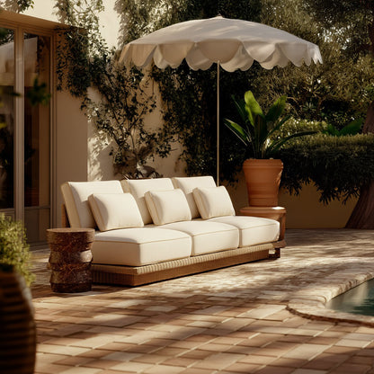 Mora Cream Outdoor Sofa (65"-96") - 96" - Image 1
