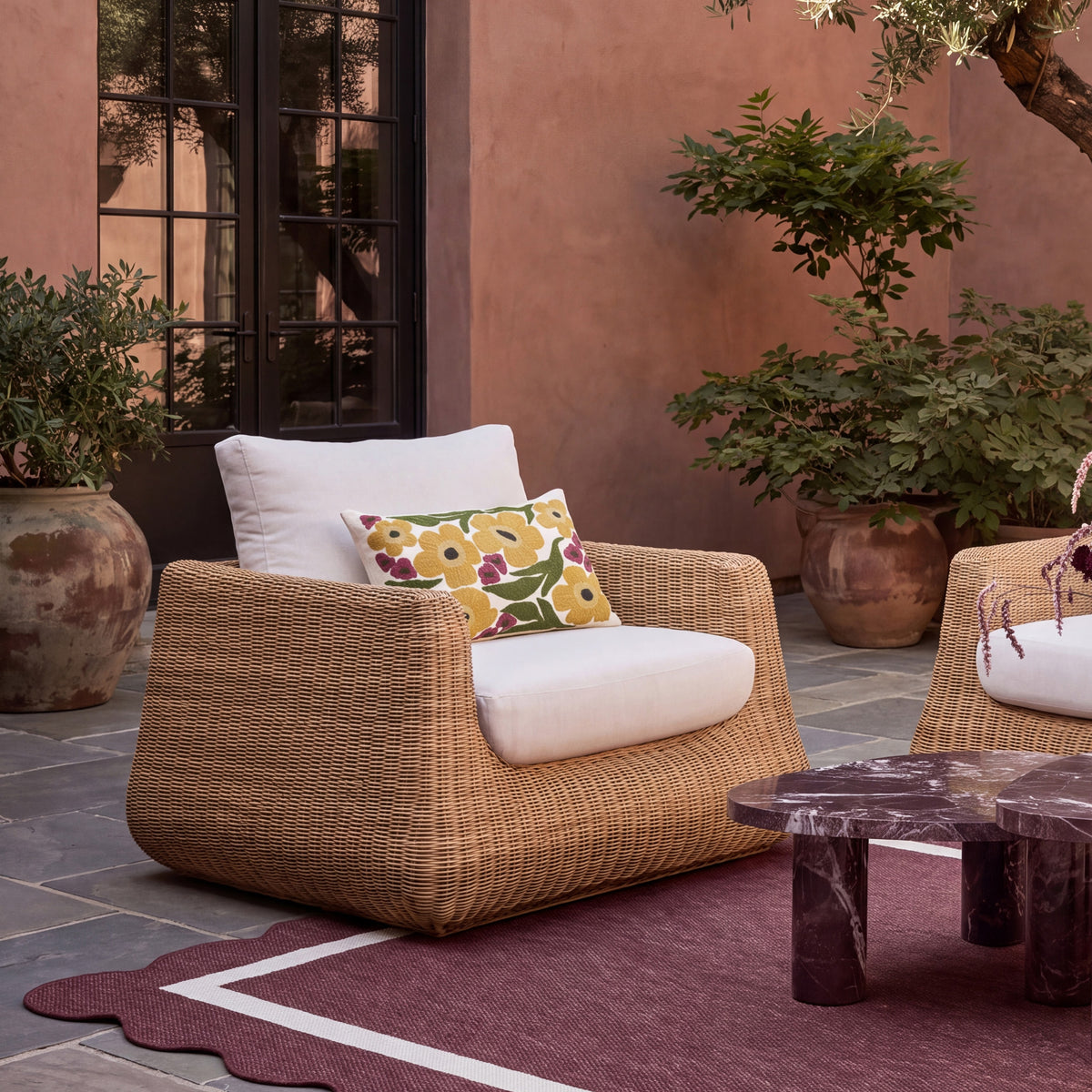 Dana Outdoor Accent Chair - Cream - Image 2
