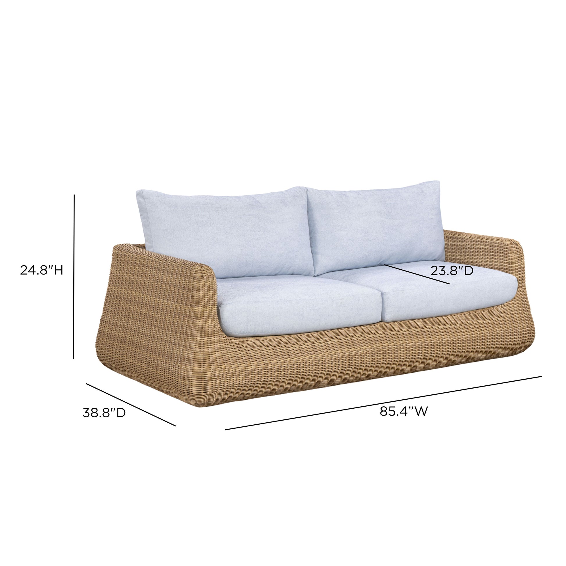 Dana 85" Light Blue Outdoor Sofa - Image 6