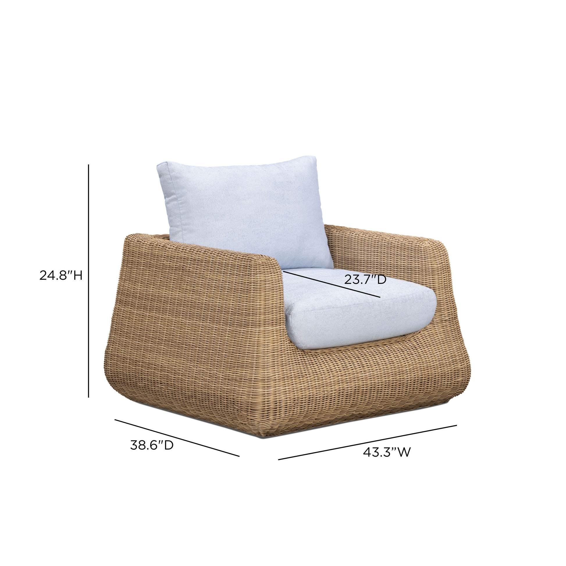 Dana Light Blue Outdoor Accent Chair - Image 6