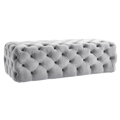 Kaylee 49" Performance Velvet Tufted Jumbo Ottoman - Image 1