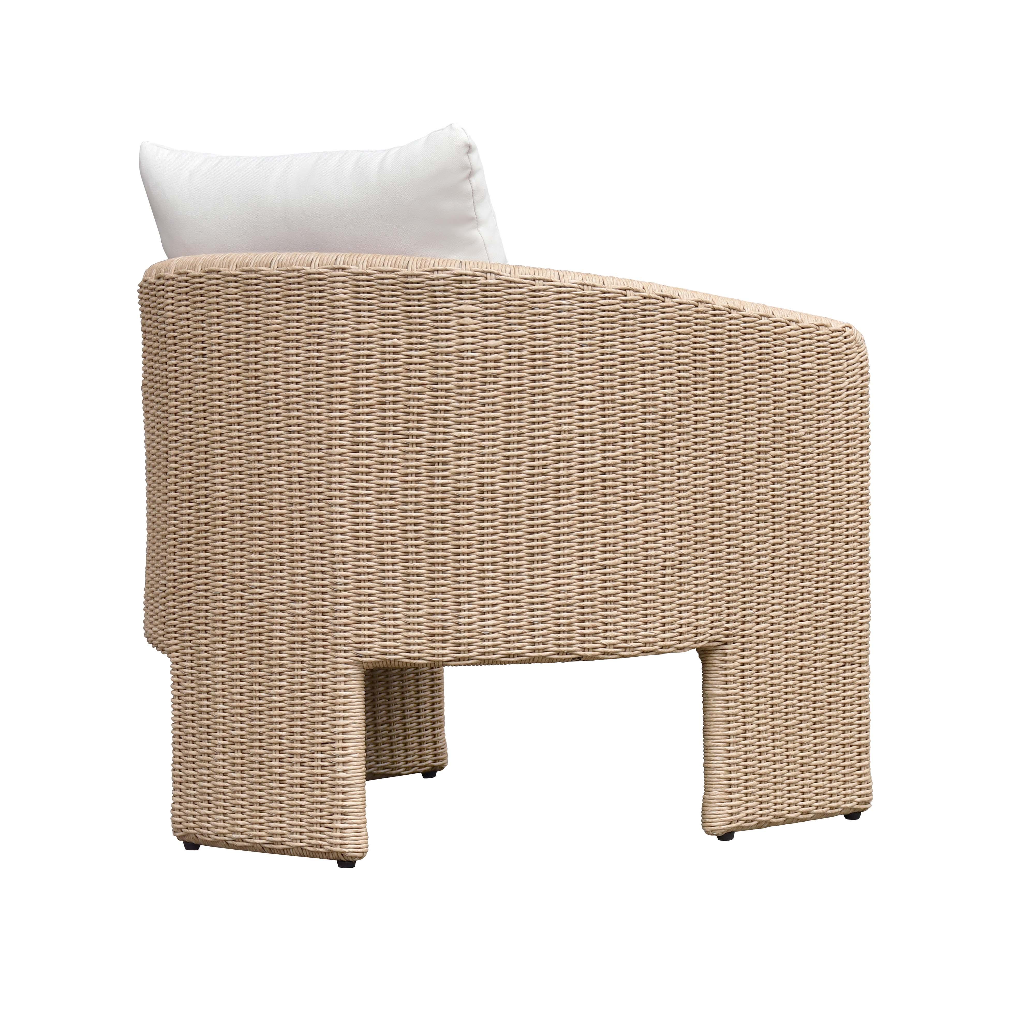 Alexa Rattan Performance Fabric Outdoor Armchair | TOV Furniture