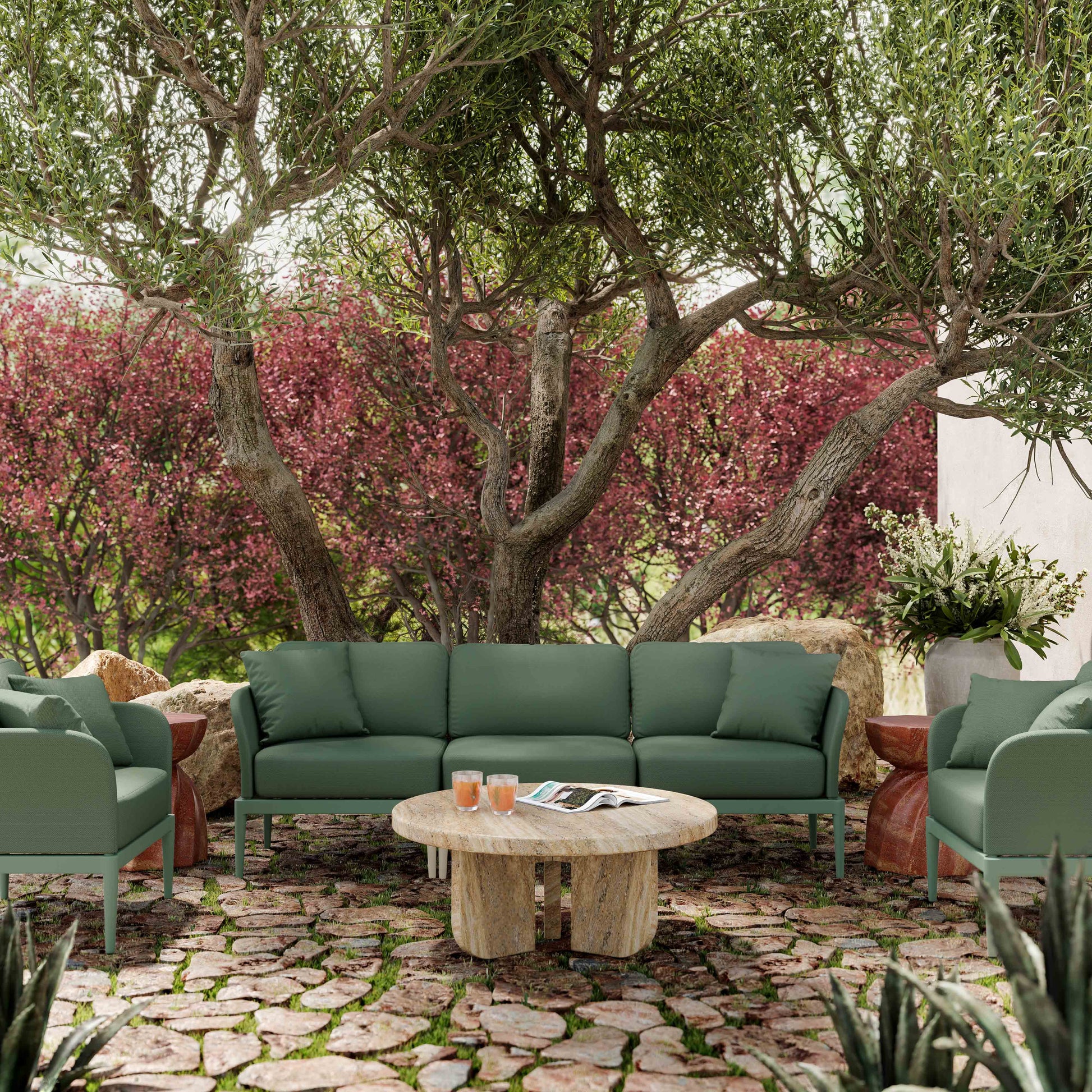 Kapri Outdoor Accent Chair - Moss Green - Image 2