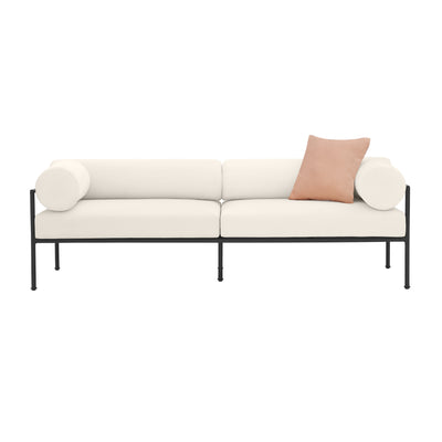 Vera 84" Cream Performance Fabric Outdoor Sofa - Image 1