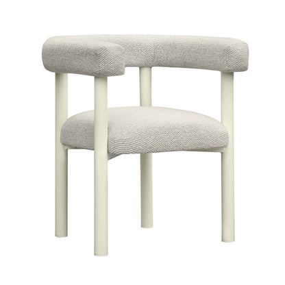 Jackie Cream Textured Contract-Grade Fabric Outdoor Dining Chair - Default Title - Image 2