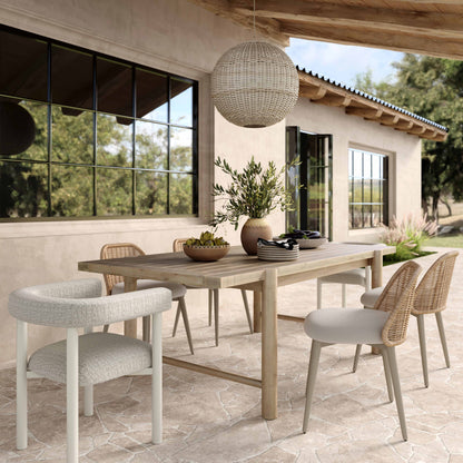 Jackie Cream Textured Contract-Grade Fabric Outdoor Dining Chair - Default Title - Image 1