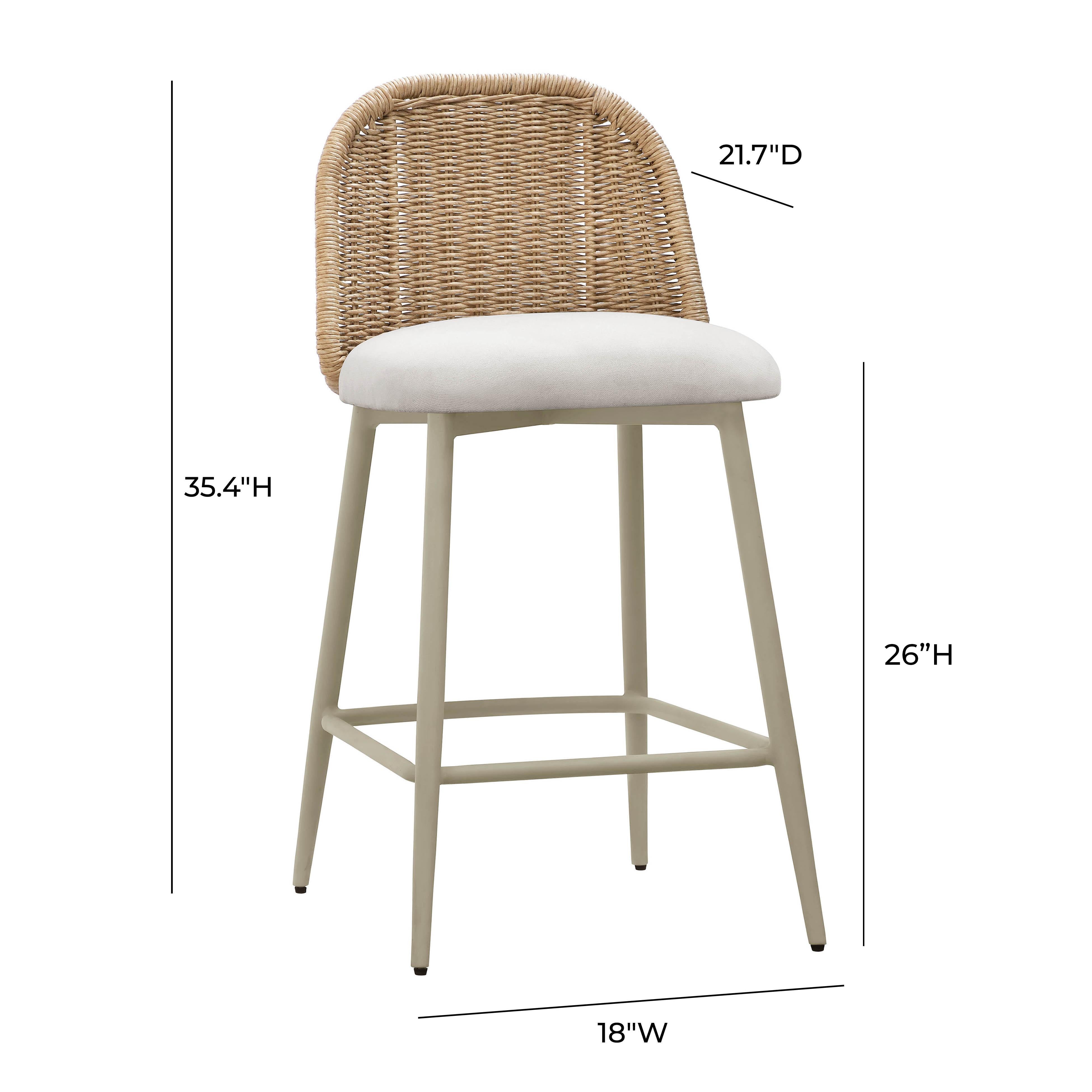 Alexa Performance Fabric Outdoor Stool | TOV Furniture