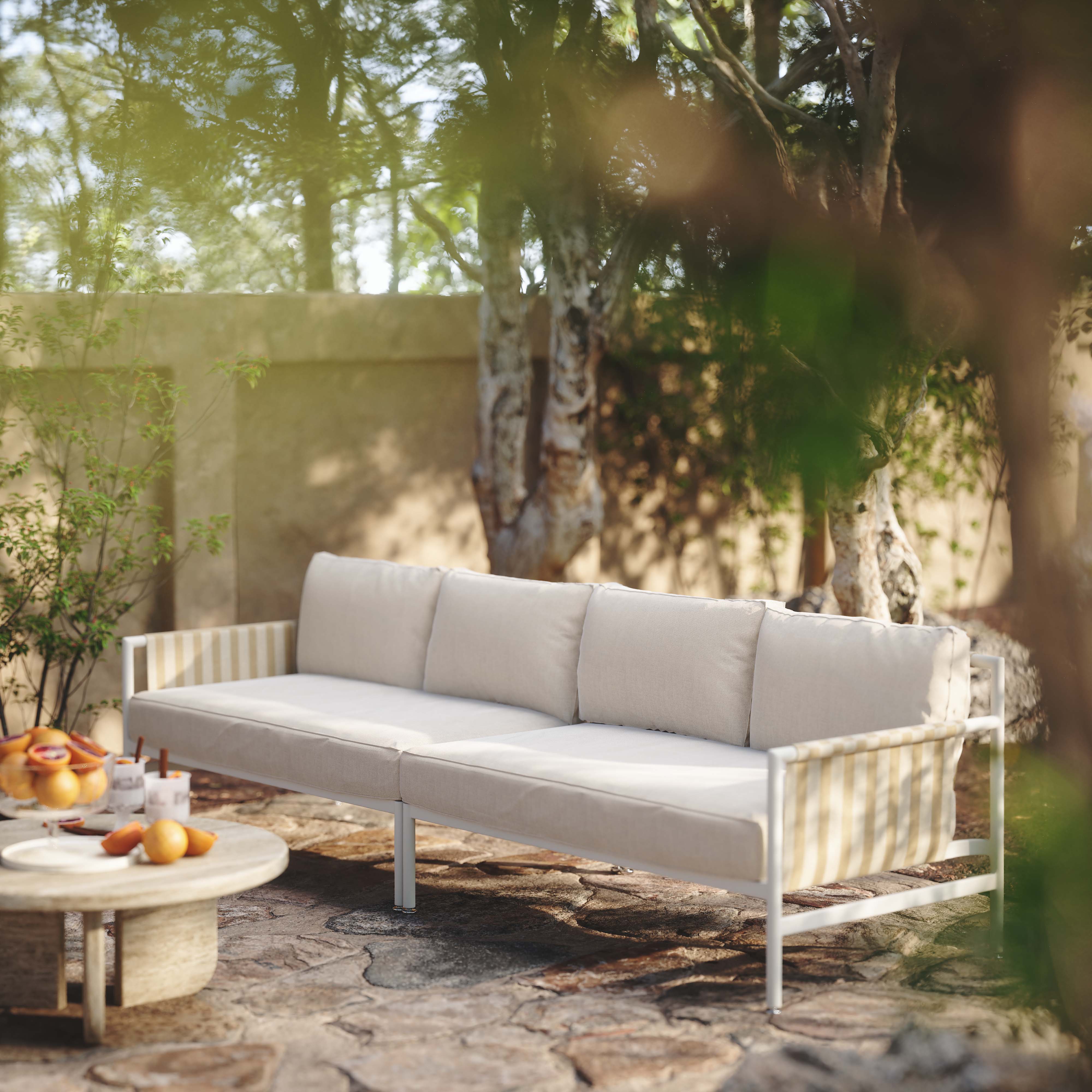 Cream outdoor sofa discount