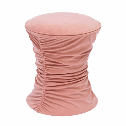 Bounce Ruched Performance Velvet Adjustable Ottoman - Pink - Image 1