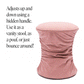 Bounce Ruched Performance Velvet Adjustable Ottoman - Pink - Image 3