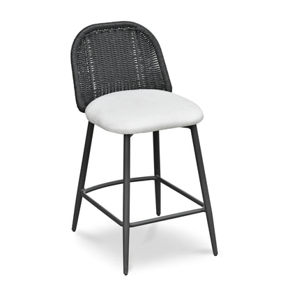 Alexa Performance Fabric Outdoor Stool - Black / Counter Height - Image 1