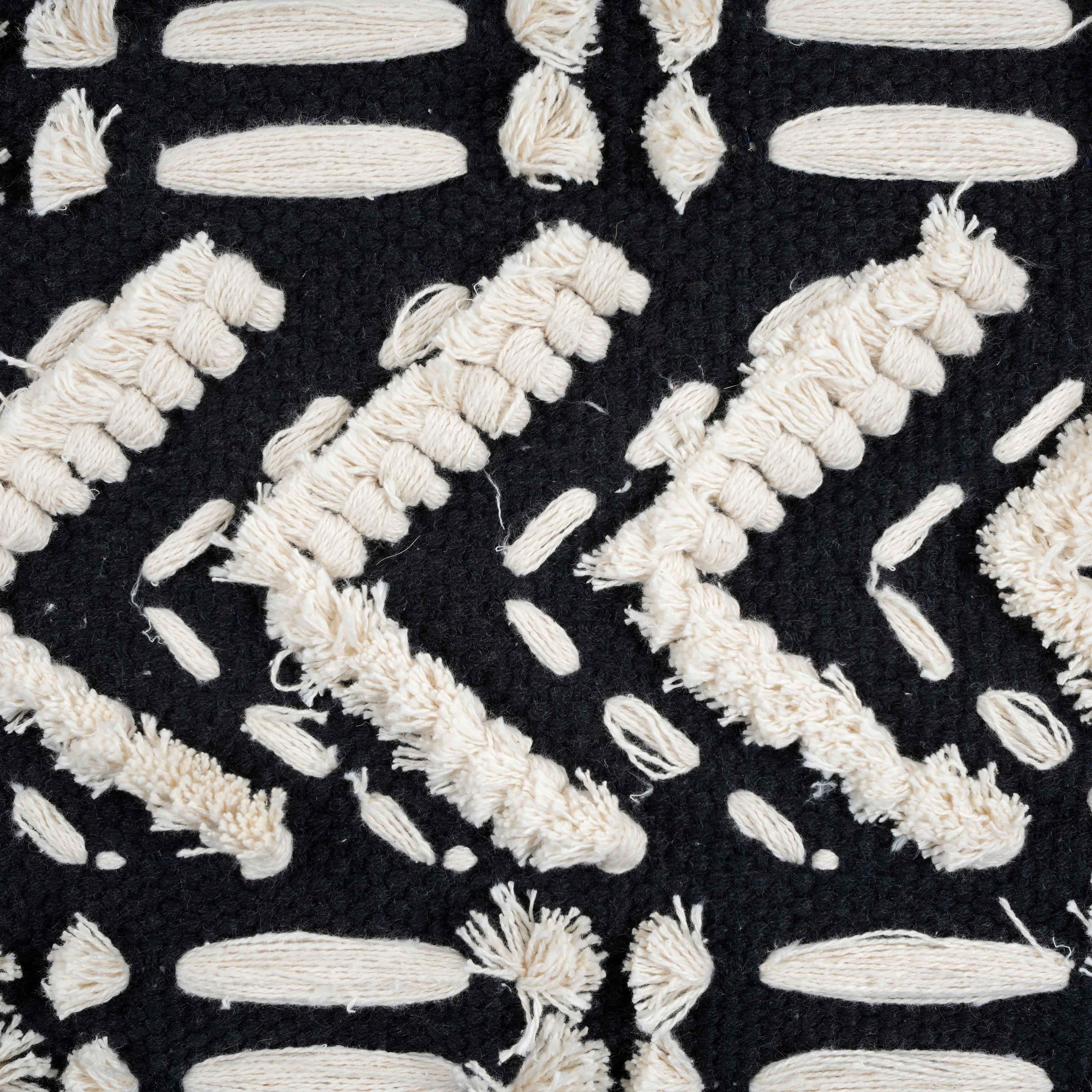 Mariel Black Cotton Pouf | TOV Furniture