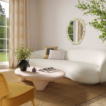 Athen 57" Lightweight Faux Stone Coffee Table - Default Title - Image 1