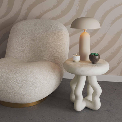 Maddie Cream Textured Side Table - Default Title - Image 1