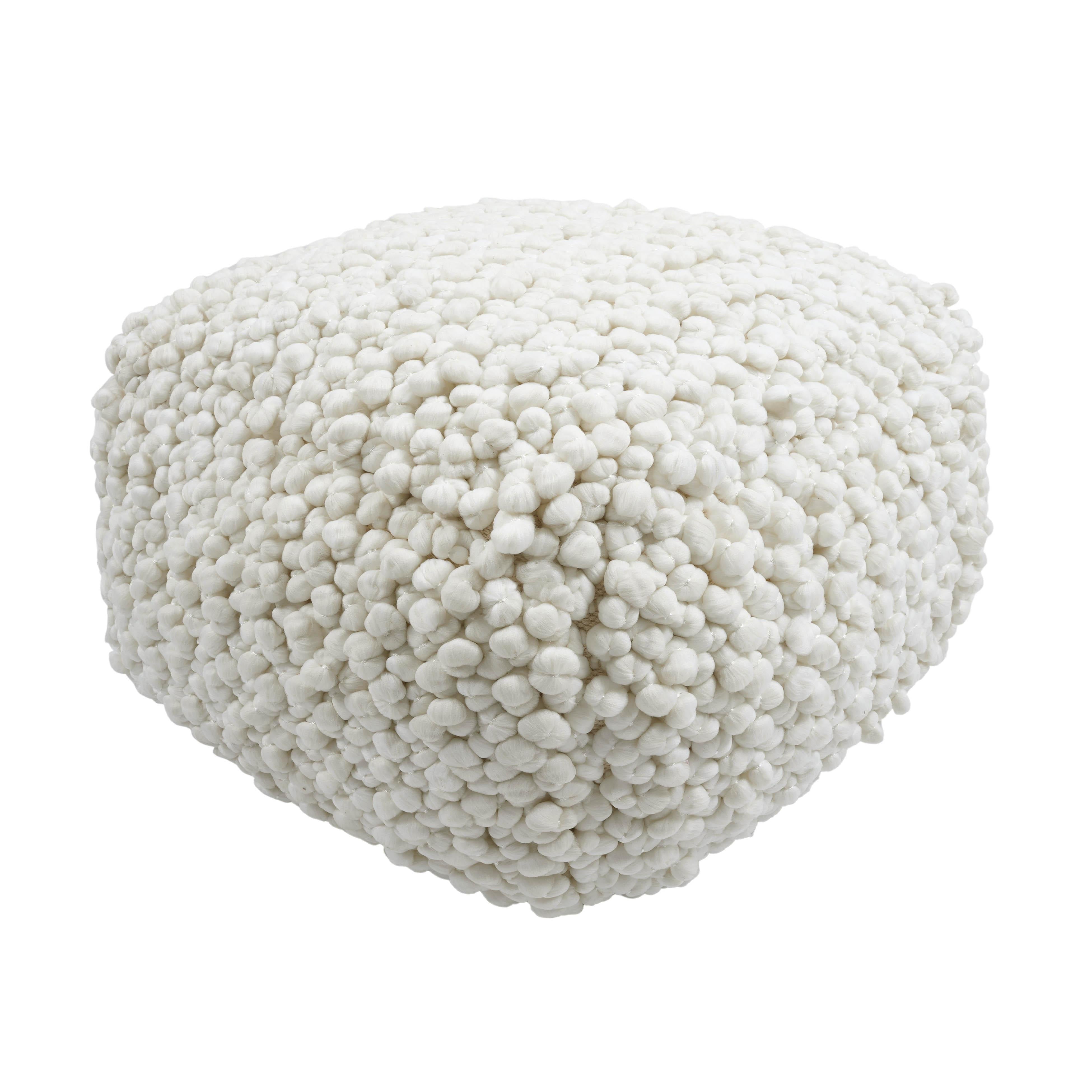 Cathy Cream Woven Pouf | TOV Furniture