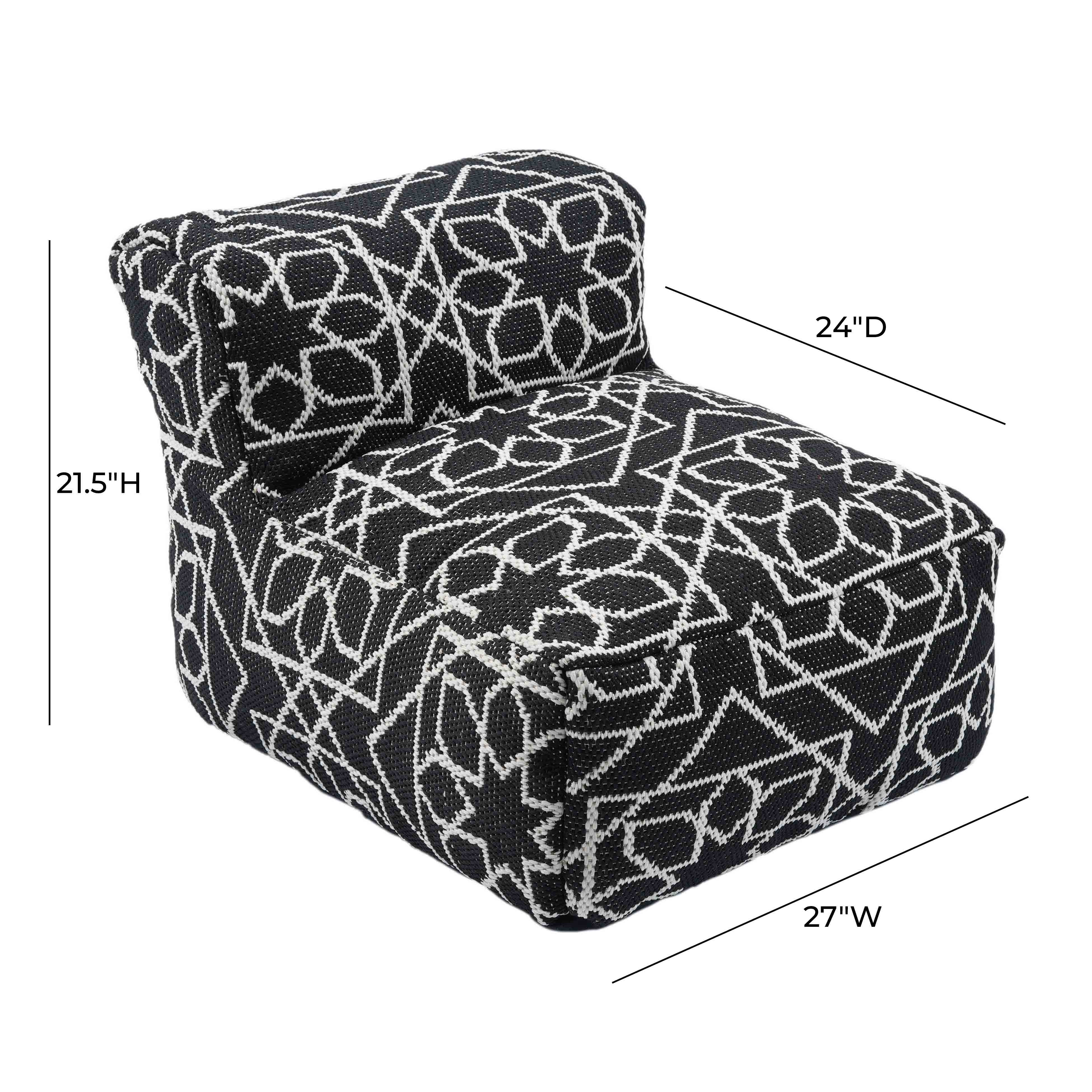 Chiara Indoor / Outdoor Black Accent Pouf | TOV Furniture