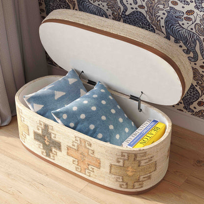 Olivier 41" Oval Storage Ottoman - Multi - Image 1