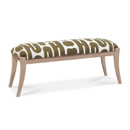 Arielle 48" Olive & White Embroidered Bench - Default Title - Image 2