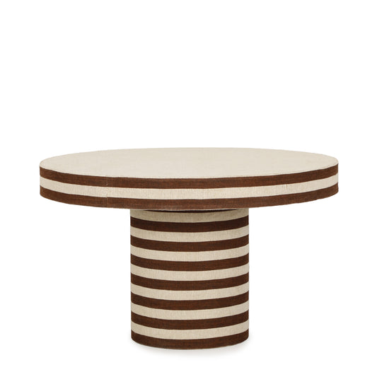 Lyra 30" Natural Striped Cotton Jute Contract-Grade Coffee Table - Image 1