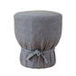 Elsie Grey Linen Upholstered Pouf - Image 3