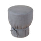 Elsie Grey Linen Upholstered Pouf - Image 1