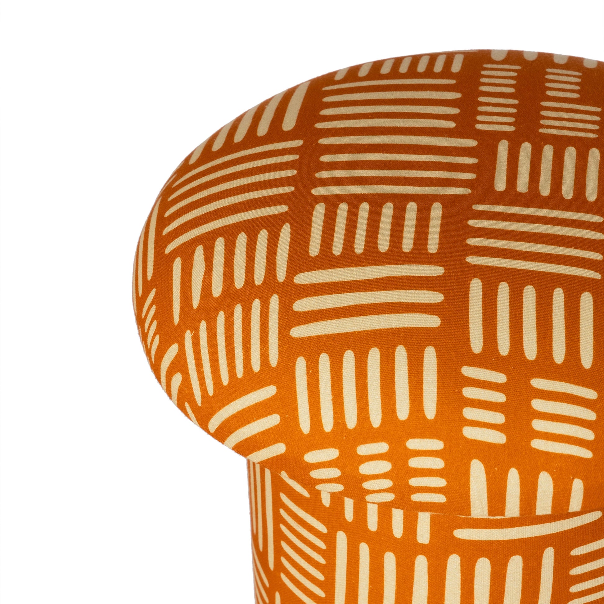 Lucy Rust Orange Tribal Print Mushroom Accent Stool - Image 3