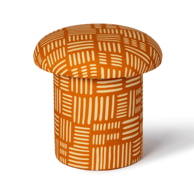 Lucy Rust Orange Tribal Print Mushroom Accent Stool - Image 1