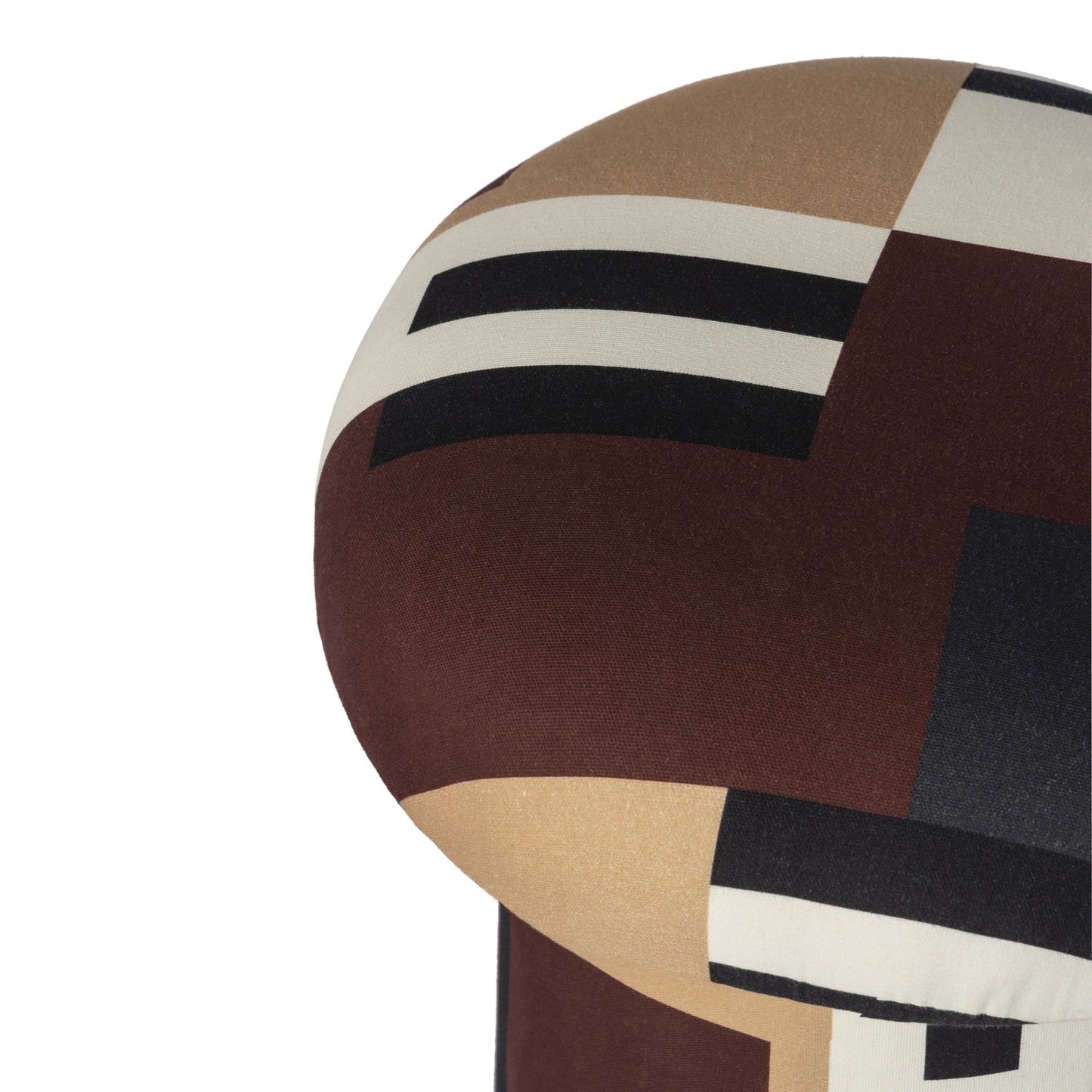 Lucy Mud Brown Abstract Print Mushroom Accent Stool - Image 3