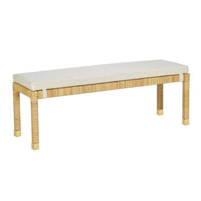 Amara Cream Contract-Grade Linen Bench - Image 1