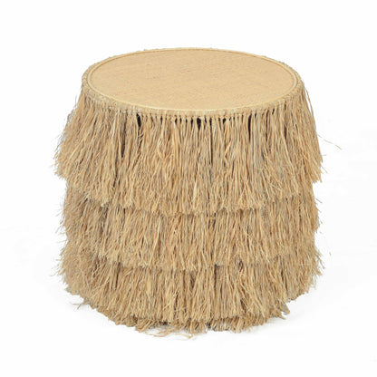 Luau Natural Rattan Round End Table - Default Title - Image 2
