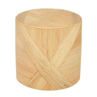 Matea Natural Rattan Cross Side Table - Default Title - Image 2