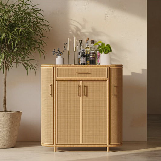 Tarot Natural Rattan Bar Cabinet - Image 2