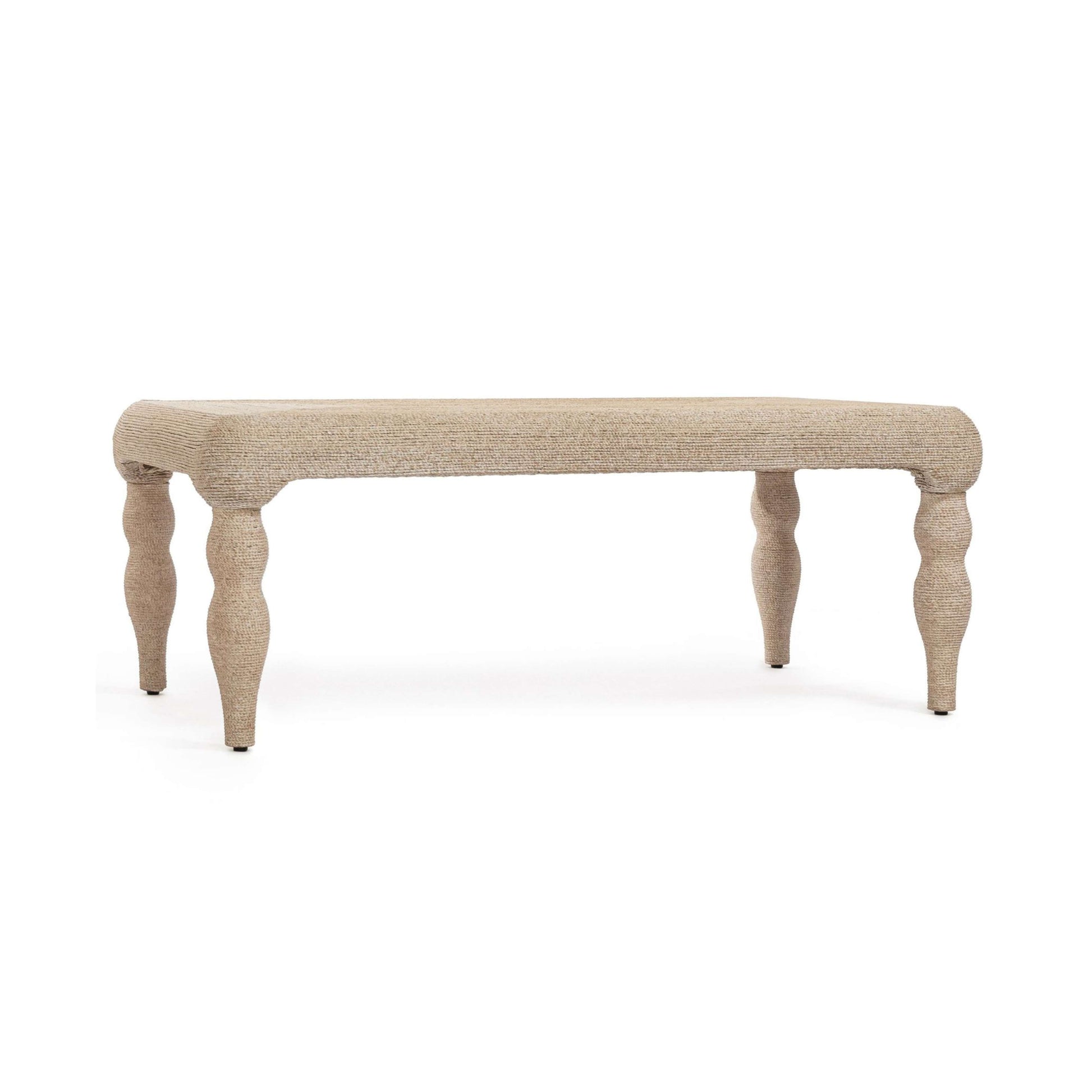 Vicky 49" Natural Woven Seagrass Rectangular Coffee Table - Image 1