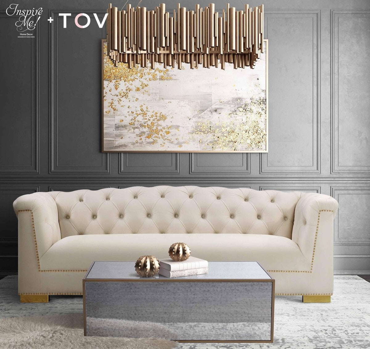 Lana Mirrored Coffee Table (43"-48")