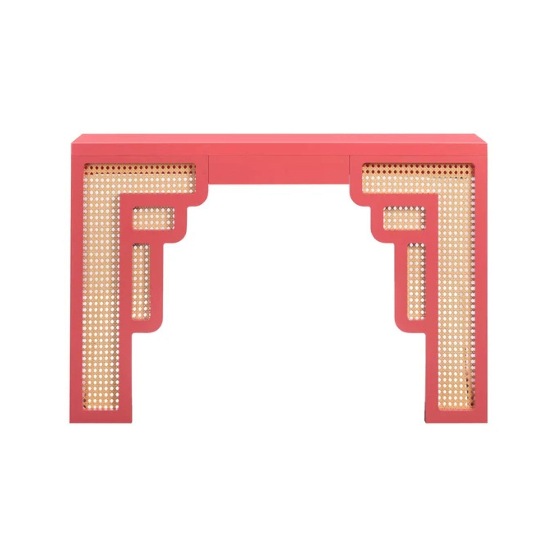 Suzie 45" Rattan Console Table - Pink - Image 1